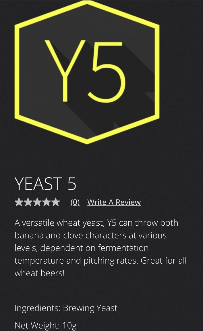BrewArt Yeast 5 Y5の商品画面