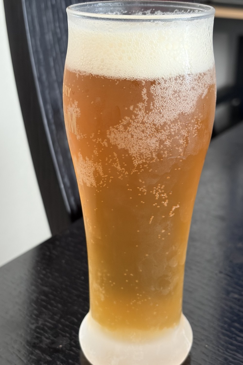 19℃で発酵させたGerman Weissbierの実飲時のグラス