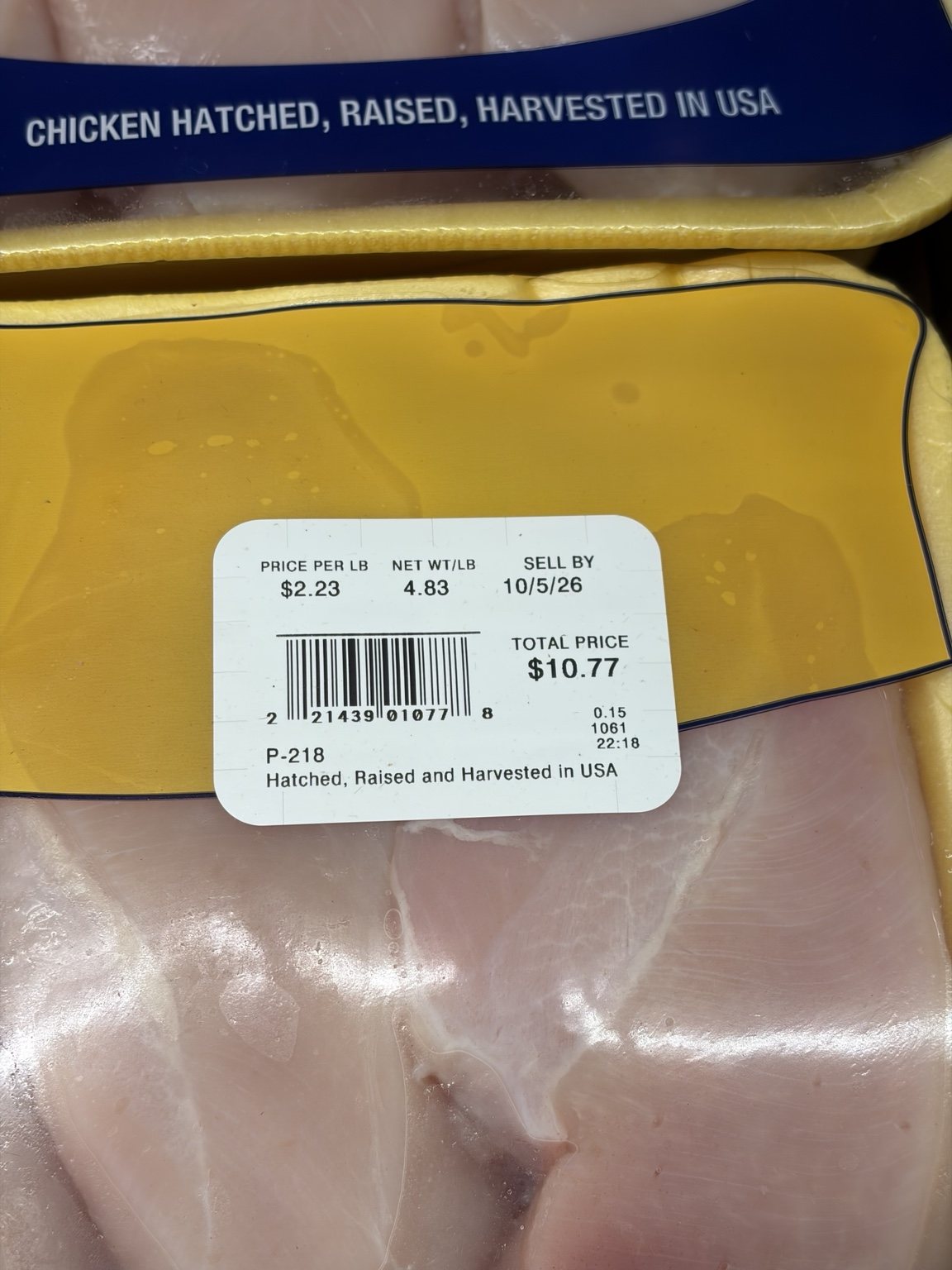 H-E-B County Post boneless skinless chicken breast priced at 2.23 dollars per pound