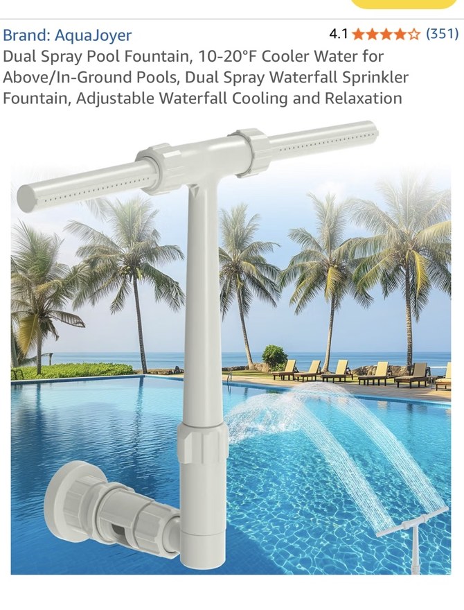 Amazonの商品ページに10-20°F Cooler Waterと記載されたPool Cooler